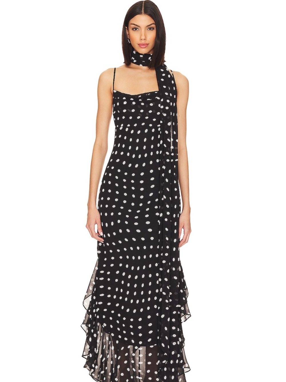 Revolve Giulia Maxi Dress in Black and Cream
